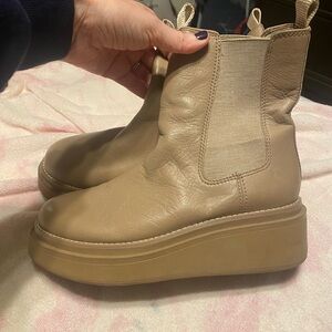 Sam Edelman Beige Platform Ankle Boots